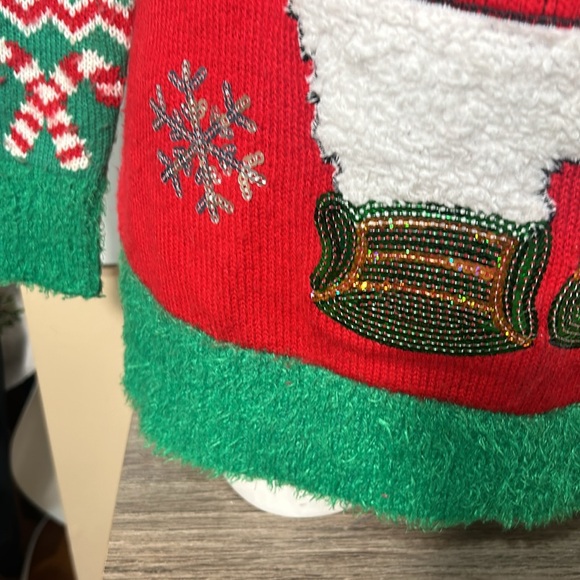99 JANE STREET WOMEN UGLY CHRISTMAS SWEATER TUNIC POLAR BEAR SNOW FLAKES SIZE M - Picture 7 of 9